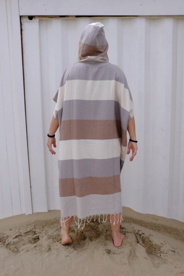 Poncho Vento - Multi Stripe Brown/Grey