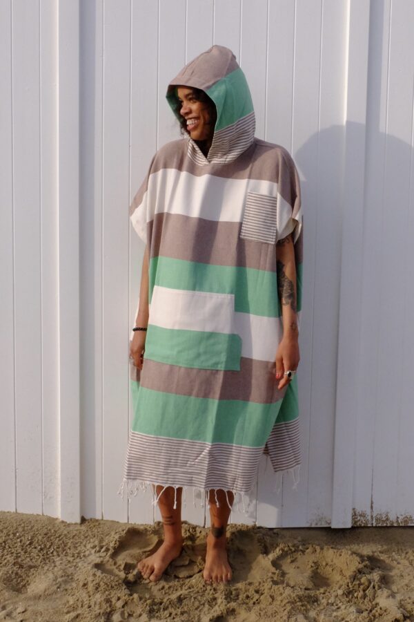 Poncho Vento - Multi Stripe Brown/Green